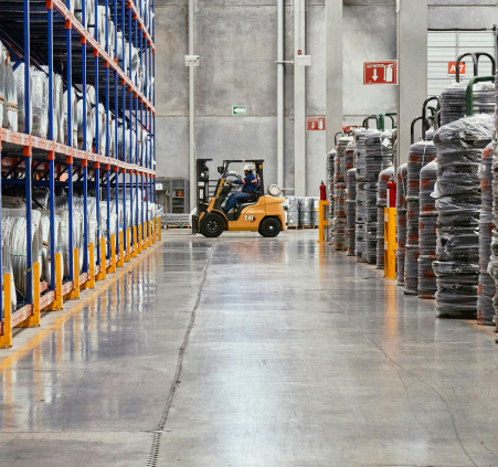 Factory floor and industrial equipment